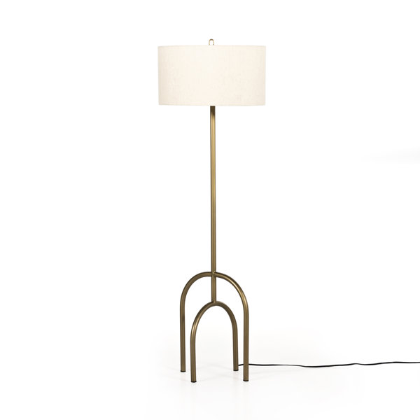Willa Arlo Interiors Arrowood 63'' Antique Brass Arched Floor Lamp